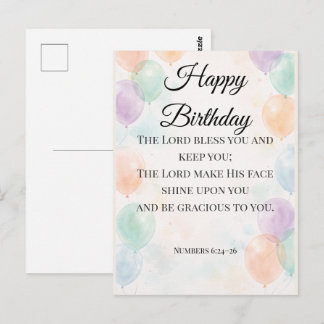 Postale Carte de vœux d'anniversaire chrétienne – Nombres 