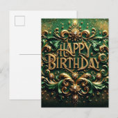 Postale Carte de vœux d'anniversaire de luxe (Devant / Derrière)