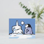 Postale Carte de vœux d'anniversaire de poussin pingouin (Debout devant)
