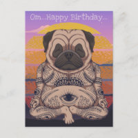 Carte de vœux d'anniversaire de Pug