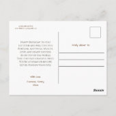 Postale Carte de vœux d'anniversaire drôle (Dos)