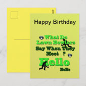 Postale Carte de vœux d'anniversaire drôle de boules de pe (Devant / Derrière)