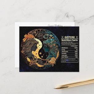 Postale Carte de Voeux d'Anniversaire du Signe Zodiaque Gé