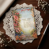 Carte de vœux d'anniversaire florale vintage 1917