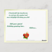 Postale Carte de vœux d'anniversaire fraise ~ Grand-mère (Dos)