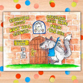 Postale Carte de vœux d'anniversaire Geisslein par Nicole