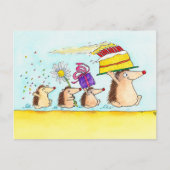 Postale Carte de vœux d'anniversaire Hérisson Mignon (Devant)