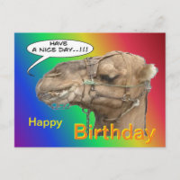 Carte de vœux d'anniversaire licorne arc-en-ciel c