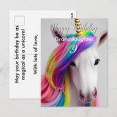 Postale Carte de vœux d'anniversaire Licorne Mignonne (Devant / Derrière)