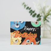 Postale carte de voeux d'anniversaire monsters inc (Debout devant)
