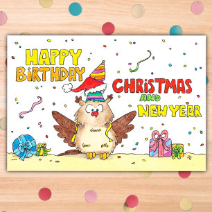 Postale Carte de vœux d'anniversaire, Noël et Nouvel An