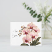 Postale carte de voeux d'anniversaire orchidée (Debout devant)