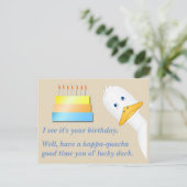 Postale Carte de vœux d'anniversaire Peeking Duck (Debout devant)