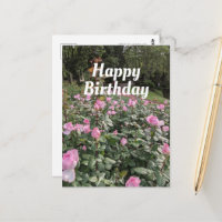 Carte de vœux d'anniversaire pour le jardin de ros