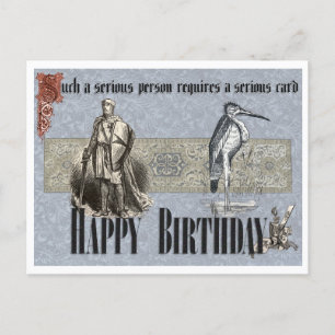 Postale carte de vœux d'anniversaire SÉRIEUSE vintage !