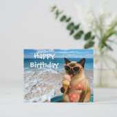 Postale Carte de vœux d'anniversaire sur le thème de la pl (Debout devant)