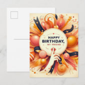 Postale Carte de vœux d'anniversaire unique (Devant / Derrière)