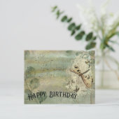 Postale Carte de vœux d'anniversaire vintage libellule (Debout devant)