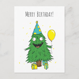 Postale Carte de vœux d'arbre de Noël d'anniversaire