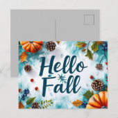 Postale Carte de vœux d'automne (Devant / Derrière)