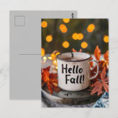 Postale Carte de vœux d'automne avec mug (Devant / Derrière)