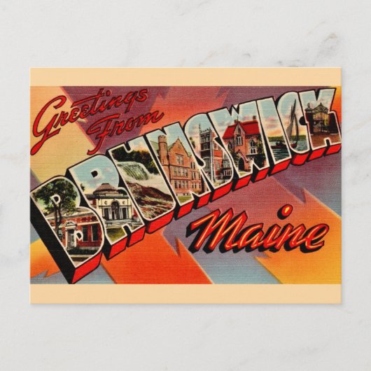 Postale Carte de vœux de Brunswick Maine (Devant)