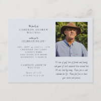 Carte de vœux de célébration de vie en photo gris