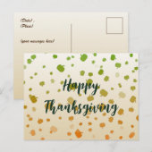 Postale Carte de vœux de citrouilles de Thanksgiving (Devant / Derrière)