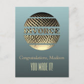 Postale Carte de vœux de divorce or platine (Devant)