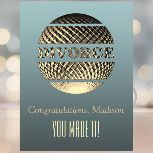 Postale Carte de voeux de divorce or platine