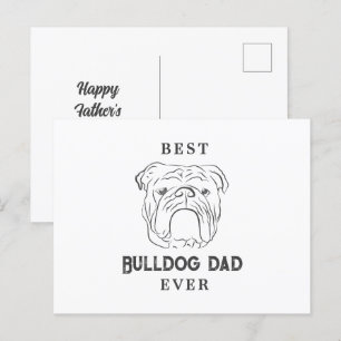 Postale Carte de voeux de Fête des pères de Bulldog Papa a