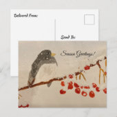 Postale Carte de vœux de fêtes (Devant / Derrière)
