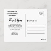 Postale Carte de voeux de fin d'études Merci Écriture styl (Dos)