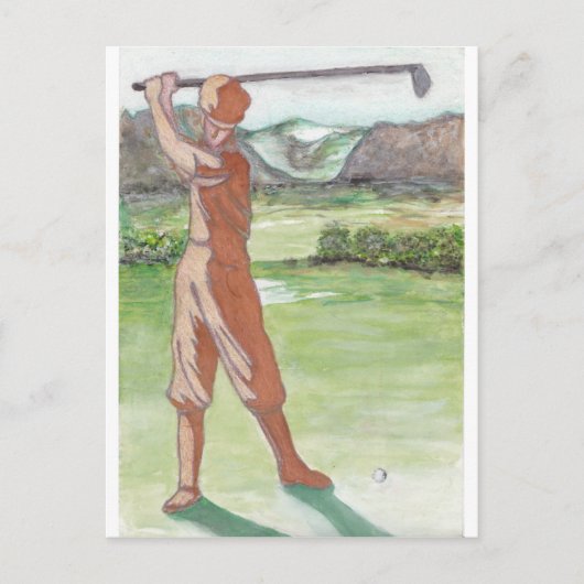 Postale Carte de voeux de golf vintage (Devant)