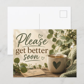 Postale Carte de Vœux de Guérison – Chaleureuse et Confort