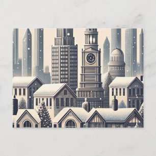 Postale Carte de vœux de Hanukkah sur la silhouette de la