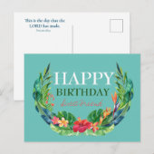 Postale Carte de vœux de joyeux anniversaire avec verset b (Devant / Derrière)