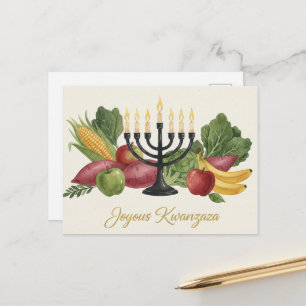 Postale Carte de vœux de Kinara de Kwanzaa joyeux