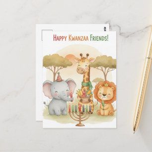 Postale Carte de vœux de Kwanzaa Kinara joyeux