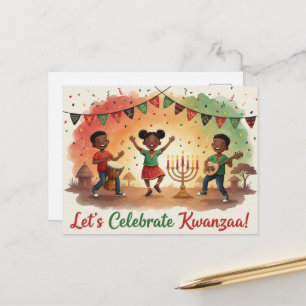 Postale Carte de vœux de Kwanzaa Kinara joyeux
