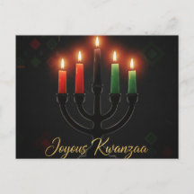 Carte de vœux de Kwanzaa Kinara joyeux