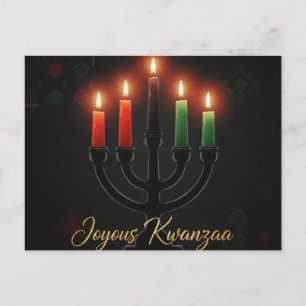 Postale Carte de vœux de Kwanzaa Kinara joyeux