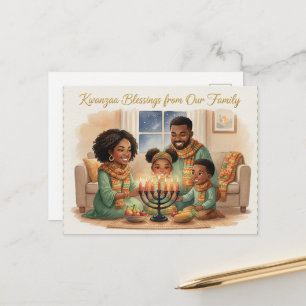 Postale Carte de vœux de Kwanzaa Kinara joyeux