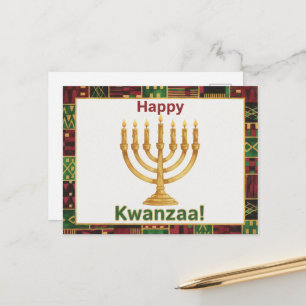 Postale Carte de vœux de Kwanzaa Kinara joyeux