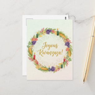 Postale Carte de vœux de Kwanzaa Kinara joyeux
