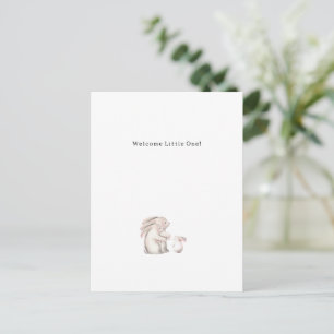 Postale Carte de vœux de lapins à l'aquarelle mignons pour