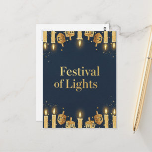 Postale Carte de vœux de lumières de Hanoukka