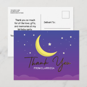 Postale Carte de vœux de naissance Thème Ciel Dans La Nuit