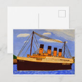 Postale Carte de voeux de navire Titanic (Devant / Derrière)