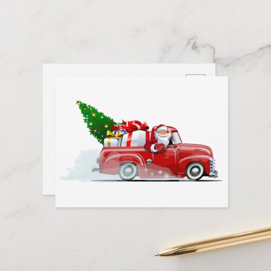 Postale Carte de vœux de Noël (Devant/Arrière en situation)